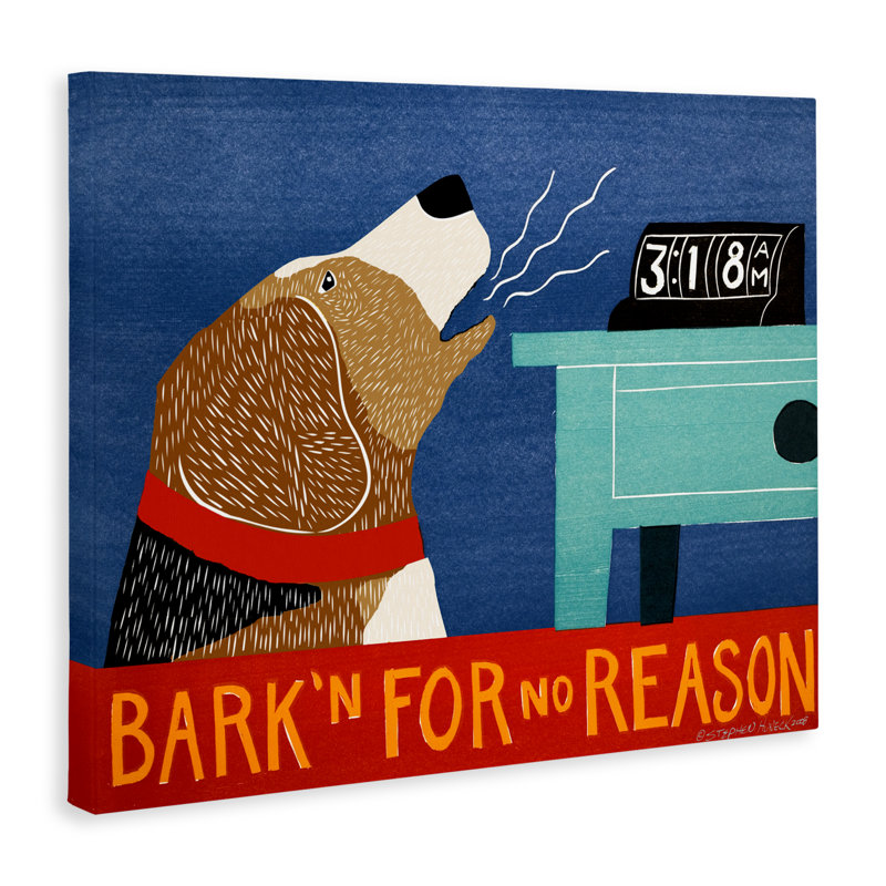 Toile Bark'n For No Reason, conception par Stephen Huneck, H 36 po x l 48 po