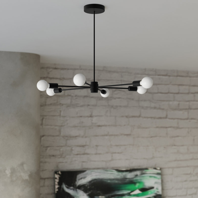 Bulb Pendant, 6 Lights, 46cm H x 68cm W x 86.5cm D