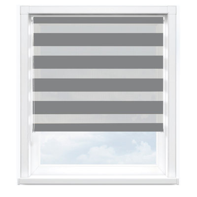 Dual Layer Day & Night Zebra Roller Blinds – Light Filtering Privacy Shades, Modern Window Treatment, Polyester Sheer & Solid Stripes for Living Room, Bedroom & Office