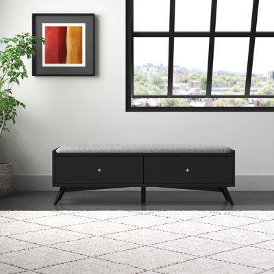 Banc de rangement en bois massif Walkertown