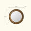 Miroir mural rond texturé - cadre en fer et miroir décoratif à l'arrière en panneau de fibres à densité moyenne, miroir d'appoint Boho