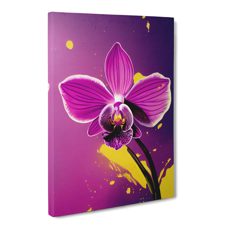 Orchid Flower Splatter Vol.2 - Wrapped Canvas, 50cm H x 35cm W x 3cm D
