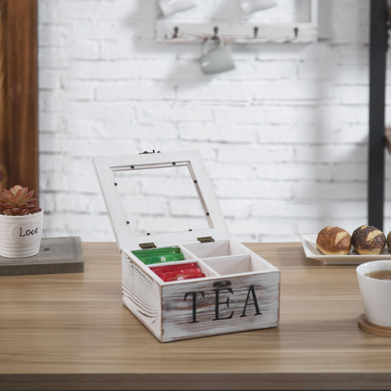 Coffre de rangement pour sachets de thé avec couvercle transparent MyGift