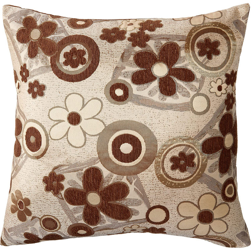 Housse de coussin Victoria Daisy, Brun/doré