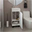 Armoire à une porte Bethel, meuble-lavabo autoportant avec lavabo en résine et deux tablettes, rangement pour salle de bain-911346848