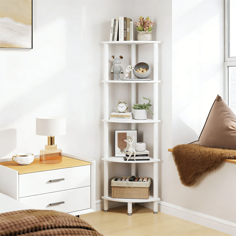 134cm H x 30cm W Corner Bookcase, White