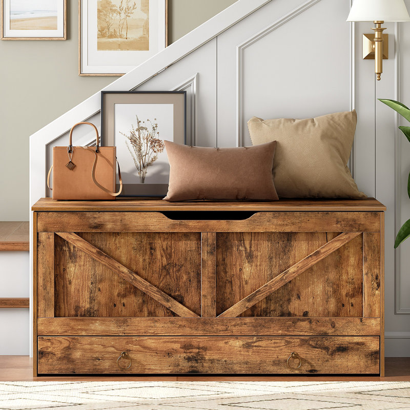 Coffre de rangement avec coffre de rangement Farmhouse, Brun