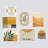 " Collage Mid-Century Pastel Circle Plants Abstract " 7 - Pieces-92584275