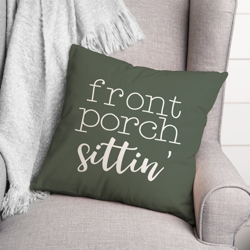  Coussin décoratif intérieur / extérieur en polyester, H 18 po x l 18 po, Sauge