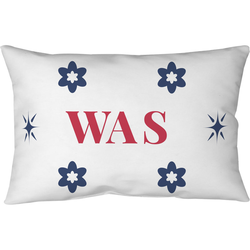 Coussin d'extérieur soufflé et fermé Washington, Blanc, rouge, bleu, Washington