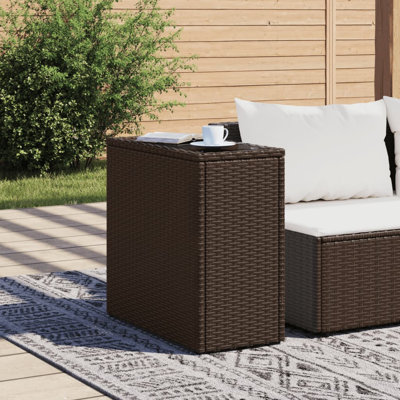 Beline Rectangular Tempered Glass Outdoor Side Table - 27.5 cm W 58 cm D