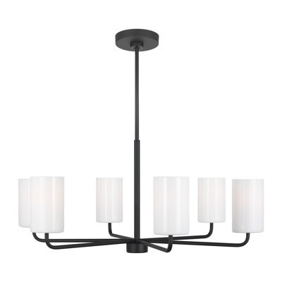 6 - Light Metal Dimmable Shaded / Spider Chandelier