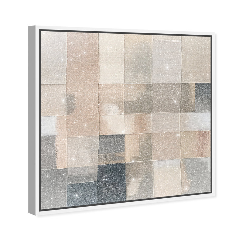 Boxed in Ebony I Canvas Abstract Print by Oliver Gal, Black Frame, 12 x 12, 13"H x 13"W, White Frame