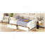 Lit de jour simple en bois avec deux tiroirs, blanc-457330946-457330947