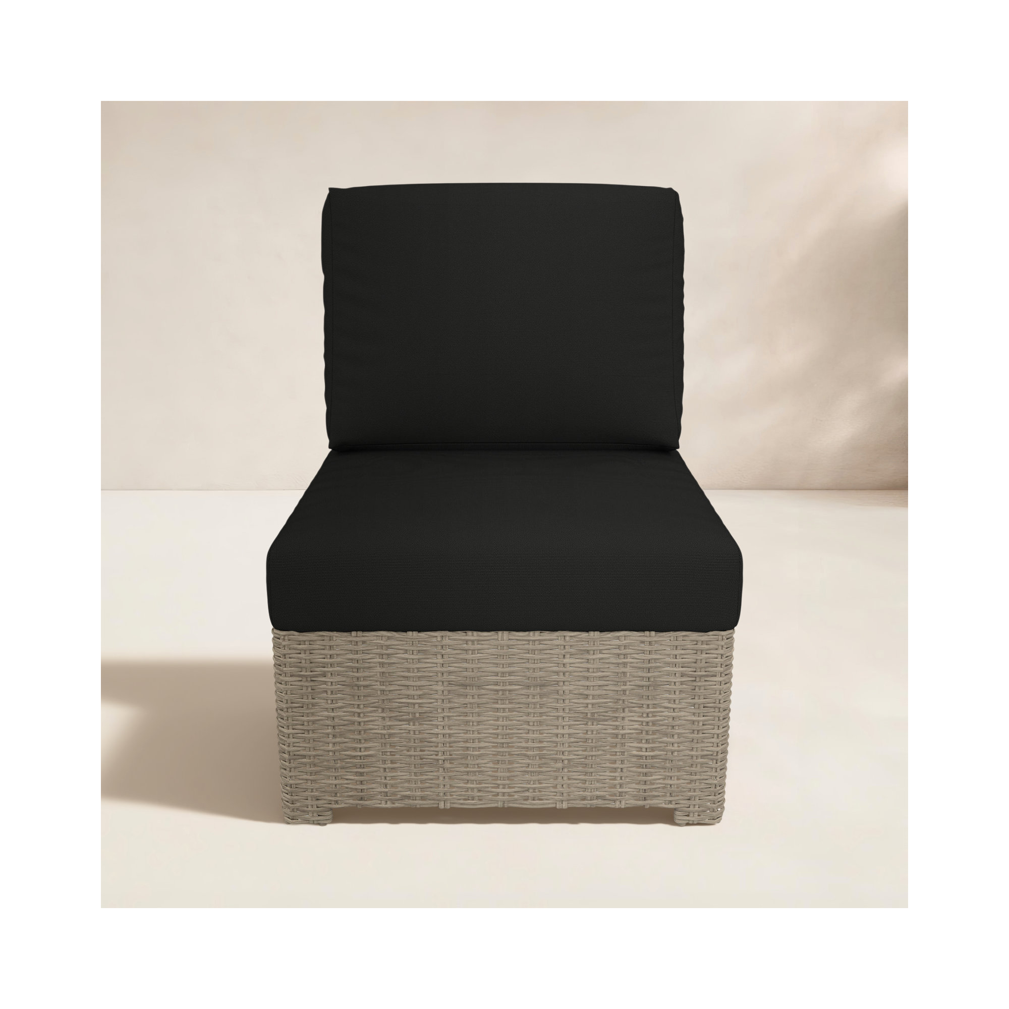 Henri Armless Middle Chair, Canvas Black