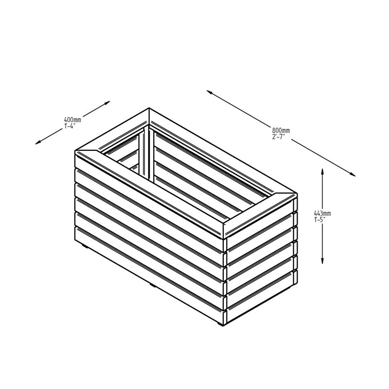 Handmade Wood Planter Box, 15.7cm W x 31.5cm L x 17.36cm H