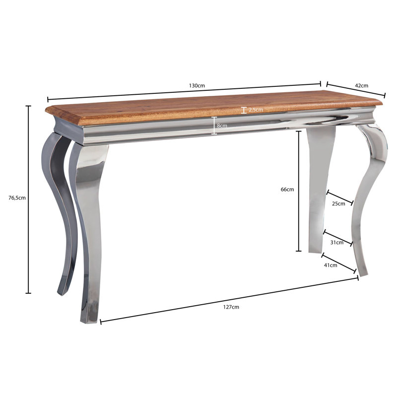 Eile 130cm Solid Wood Top Console Table