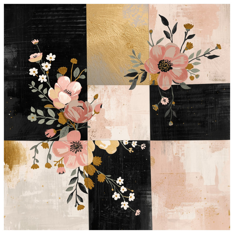 Rideaux de douche à motif floral, L 70 po x H 84 po