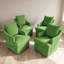 Chaise de salle à manger rembourrée en chenille avec dossier et accoudoirs incurvés (lot de 4)-133031830-133031844