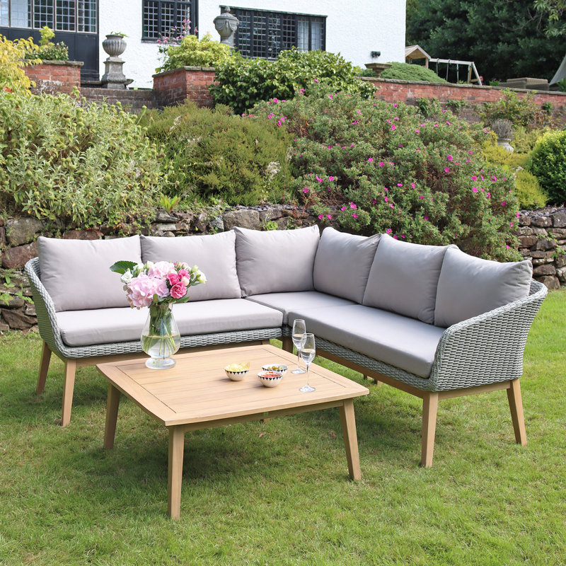 Square 5 - Person 90cm Long Dining Set with Cushions
