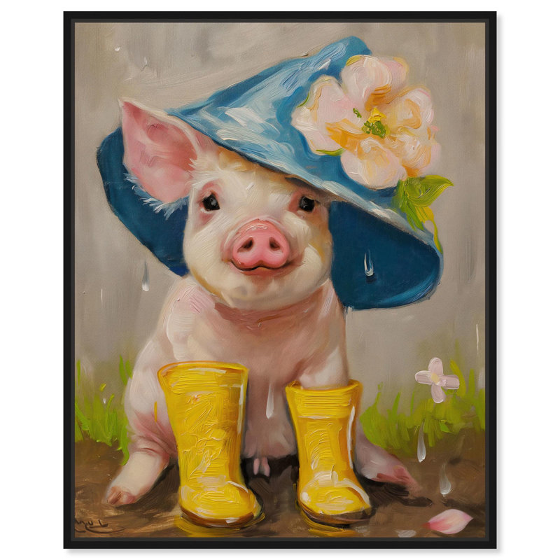 «Tiny Trotter», art animalier mignon par , H 21 po x l 17 po, Cadre flottant noir
