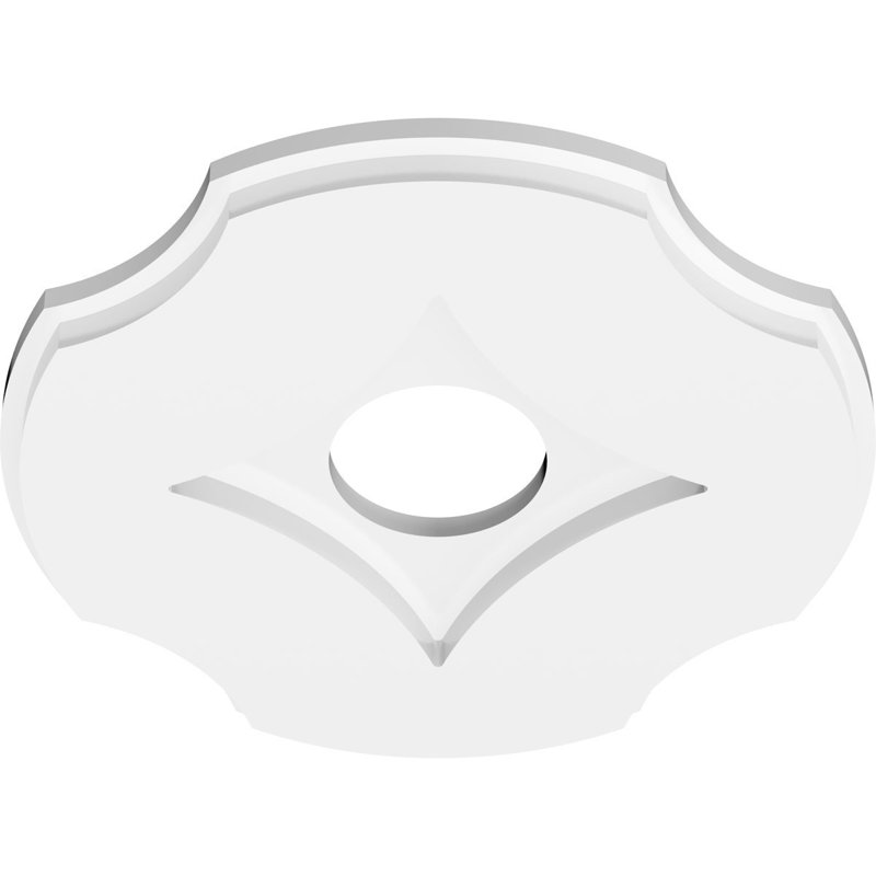 Diamètre intérieur de médaillon contemporain en PVC de 3 po Percival, H 12 po x l 12 po x P 1 po