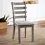 Chaises de salle à manger grises à dossier 2 pièces, siège rembourré en tissu, chaises au fini brossé gris, pièce