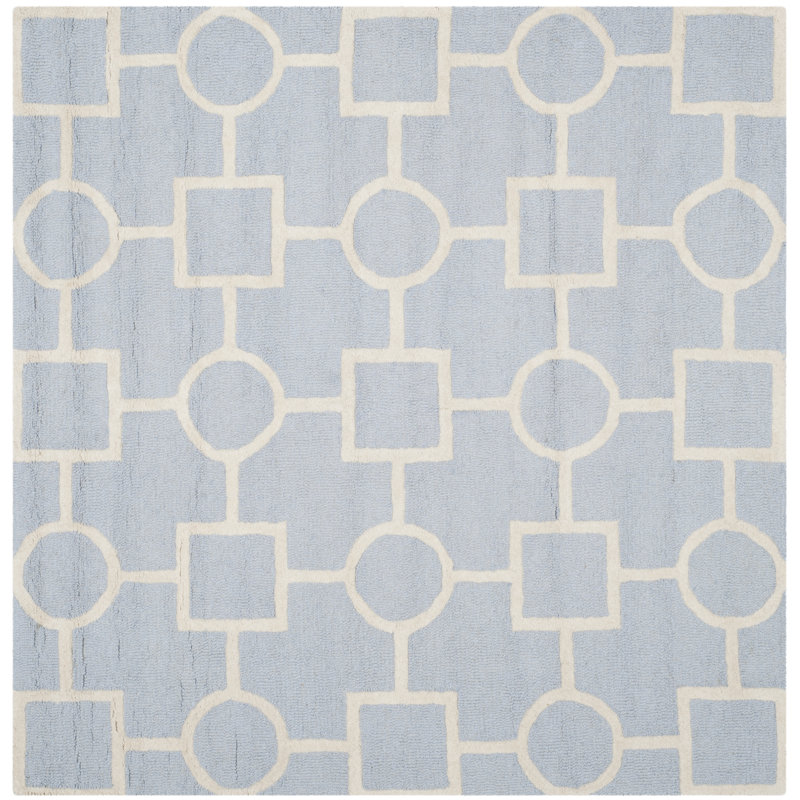 Tapis géométrique en laine touffeté à la main Deedgra, Carré 8 pi