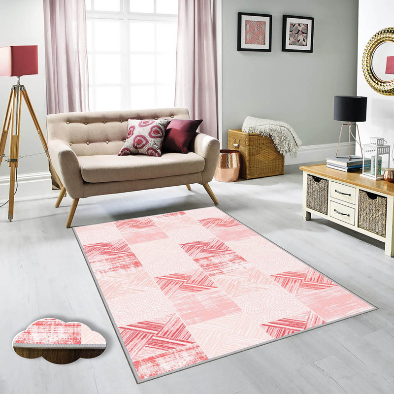 Stylish Hall Carpet, 2.6 x 6.6 Feet, 100% Polyester, 0.3 in Pile Height | Antibacterial, Non-Slip PVC Felt Dot Underside | 3D Digital Print, Machine Washable, Ideal for Entryway & Living Spaces
