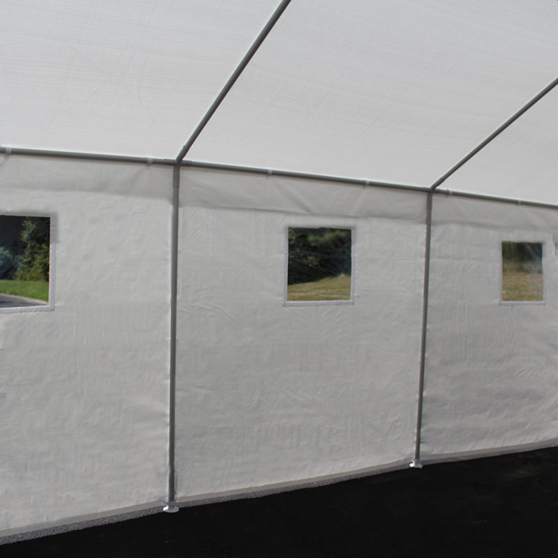 King Canopy 10ft x 20ft White Steel Frame Enclosed Carport