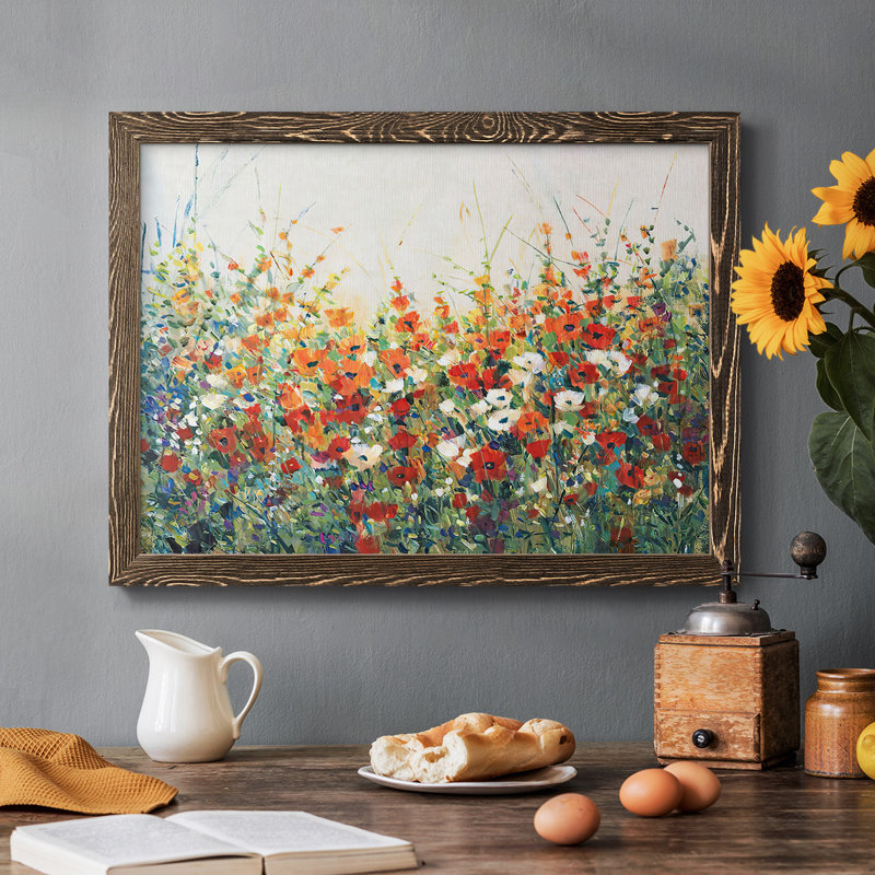 «Garden in Bloom I», reproduction d'art sur toile, Noyer, H 28 po x l 42 po