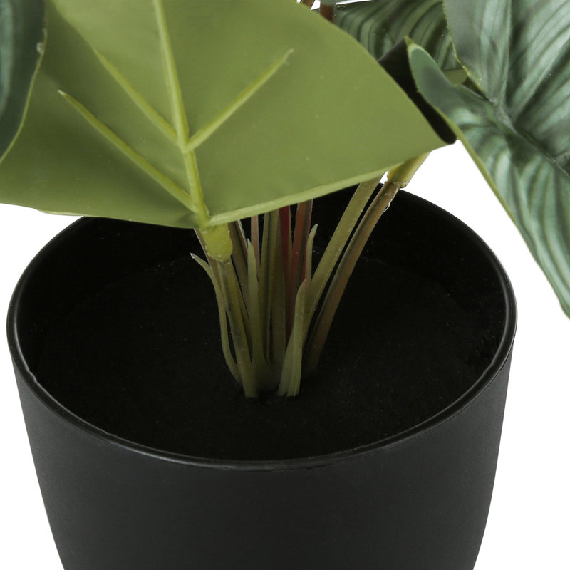 Ensemble de 2 plantes artificielles Epipremnum, 33 cm de hauteur, fausse verdure en pot, décoration de table intérieure avec pots noirs