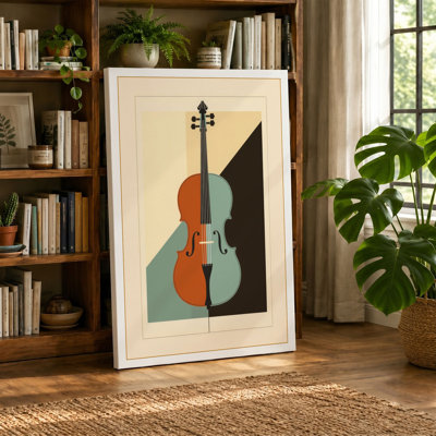 Geometric Violin Art Deco - Wrapped Canvas