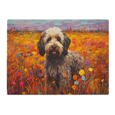 Cockapoo Colour Field  Glass Chopping Board