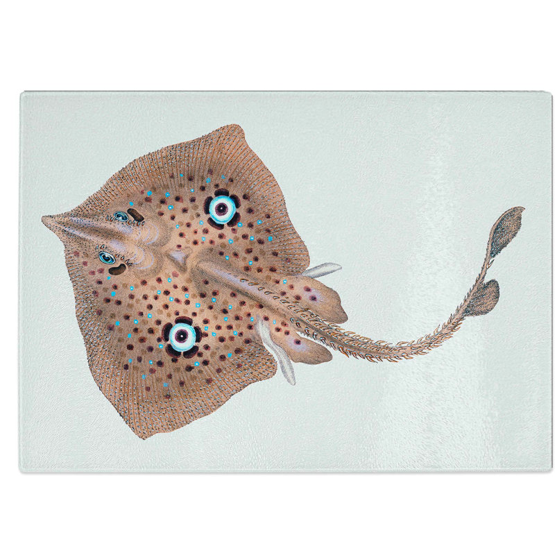 Tempered Glass Ray Chopping Board, 28.5 cm W x 20 cm L