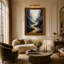 «Winding Gold River in Dark Blue Canyon», art mural-134028917