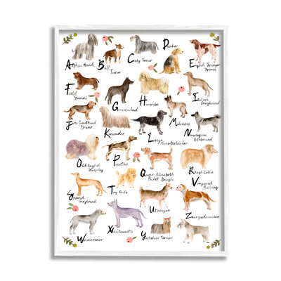 " Chic Alphabet Of Dogs With Floral Detail " by Melissa Want