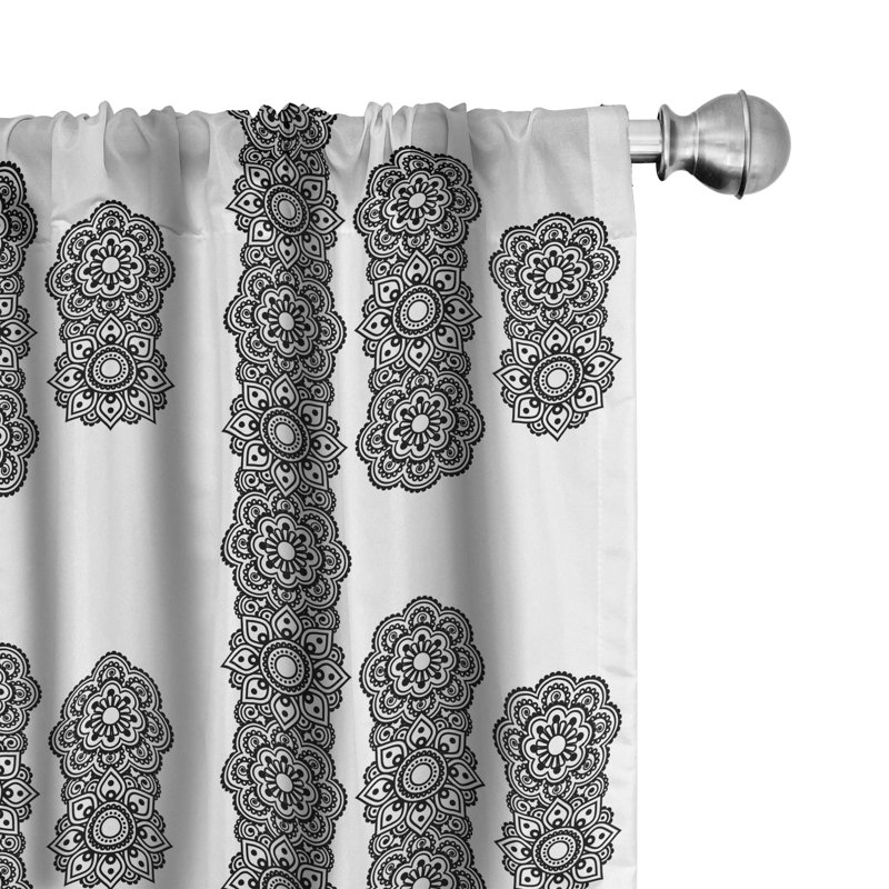Oriental Semi-Sheer Rod Pocket Sliding Panel, 28" x 63"