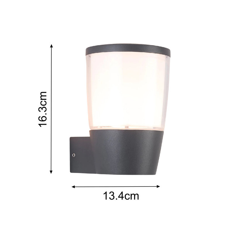 Canonsburg 16.3cm H Outdoor Armed Sconce, Grey