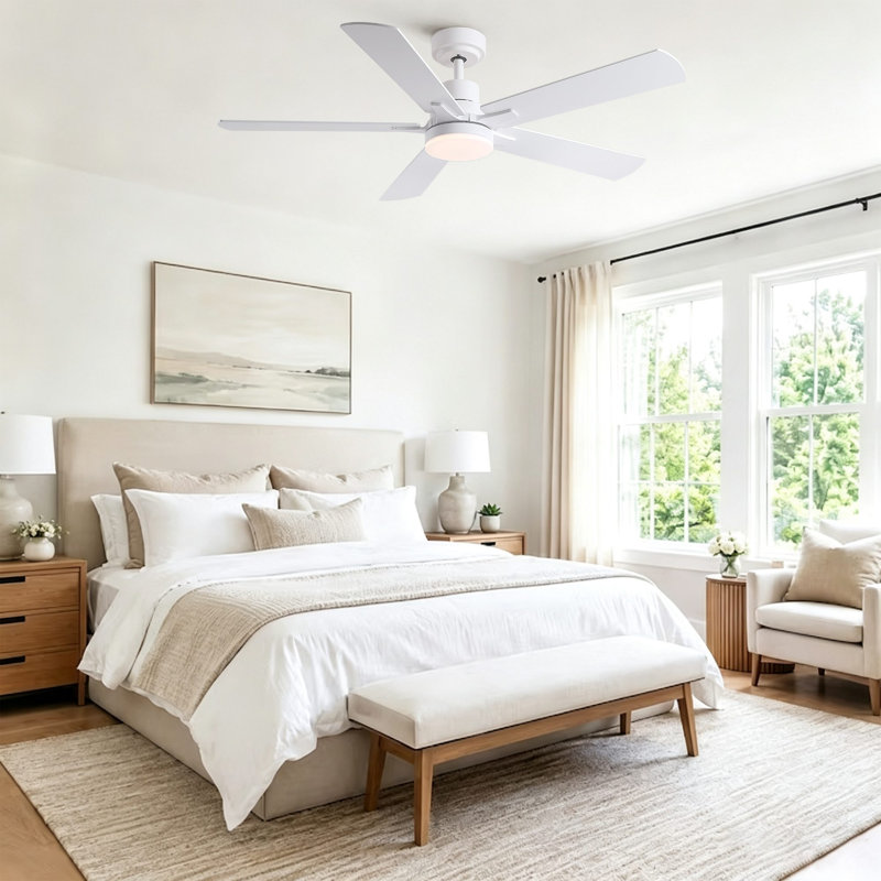 Homesoul 52" Modern Ceiling Fan With Light And Remote Control 3Cct Dimmable Reversible Dc Motor Timer Memory, 52"