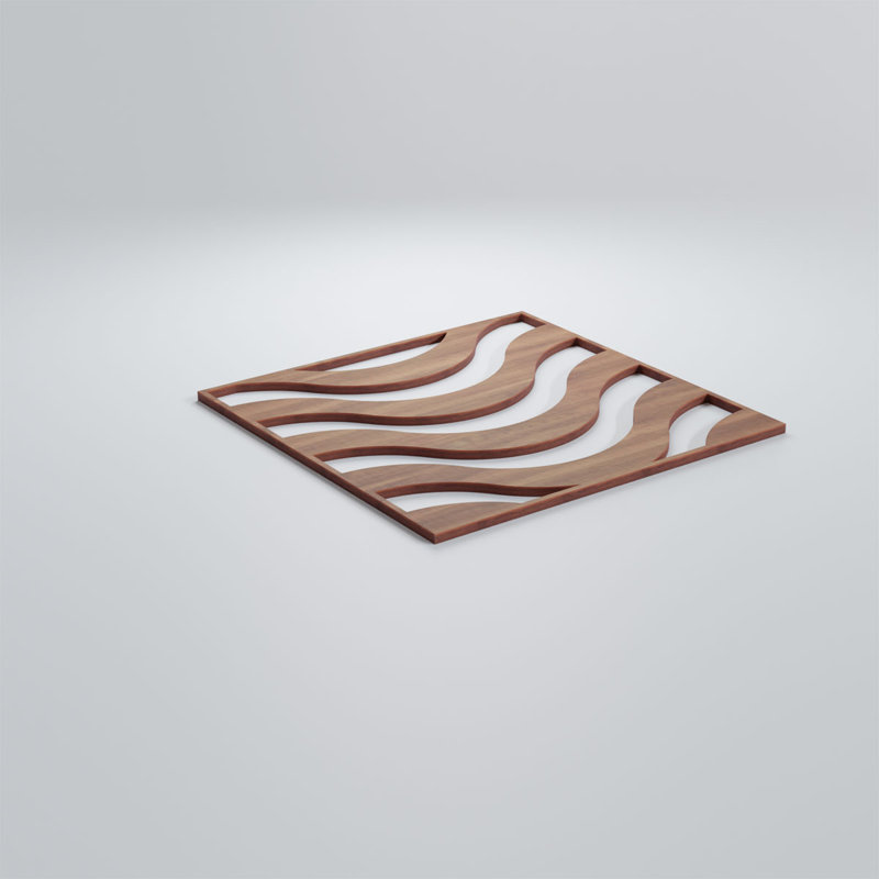 Panneaux muraux décoratifs en bois Parker, Noyer, H 15,375 po x l 15,375 po x P 0,375 po