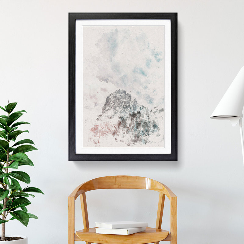 Mountain View - Picture Frame Painting Print, 87cm H x 62cm W x 2cm D, Black Framed