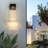 2-Pack Modern Geometric LED Crystal Wall Lantern Matte Black-129620462