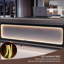 Bureau de direction 108,66 po en ébène de luxe moderne avec cabinet d'appoint-1475215905