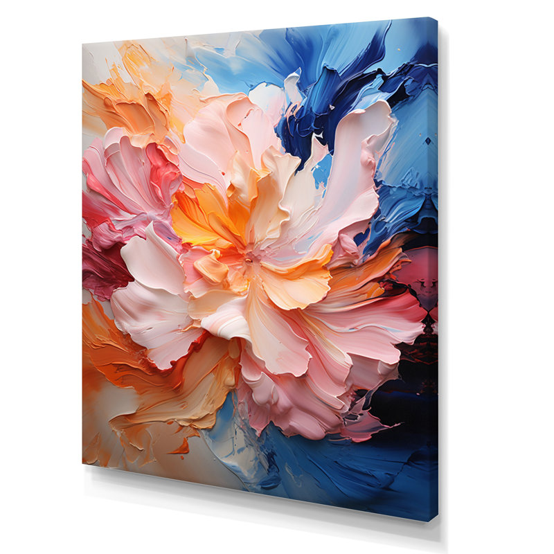 Fusion de rose et de bleu III - impression, Toile tendue, H 32 po x l 16 po x P 1 po