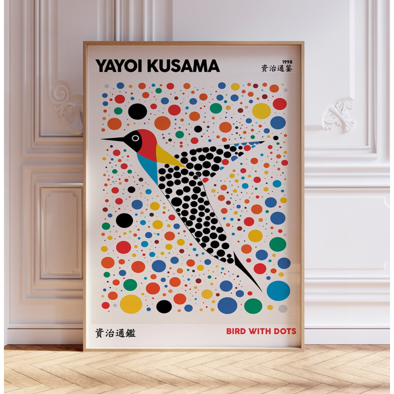 Bird With Dots by Yayoi Kusama - No Frame Print, 59" H x 42" W x 1.25" D