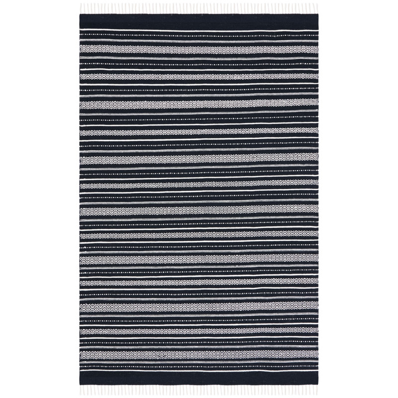 Spenser Flat Weave Cotton Striped Rug, Rectangle 3' x 5'
