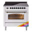 Cuisinière à induction 36 pouces avec 6 éléments à induction ILVE Nostalgie II Series (porte en verre)-1304245332