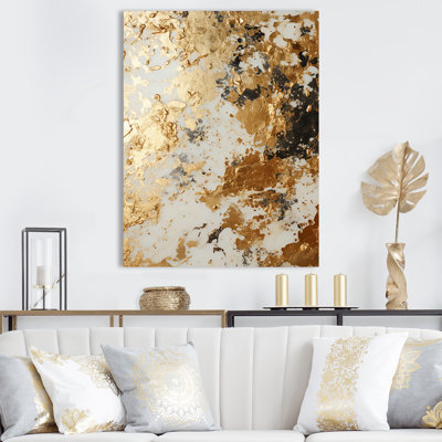Blanc et or Champagne Flow I - Champagne, art mural