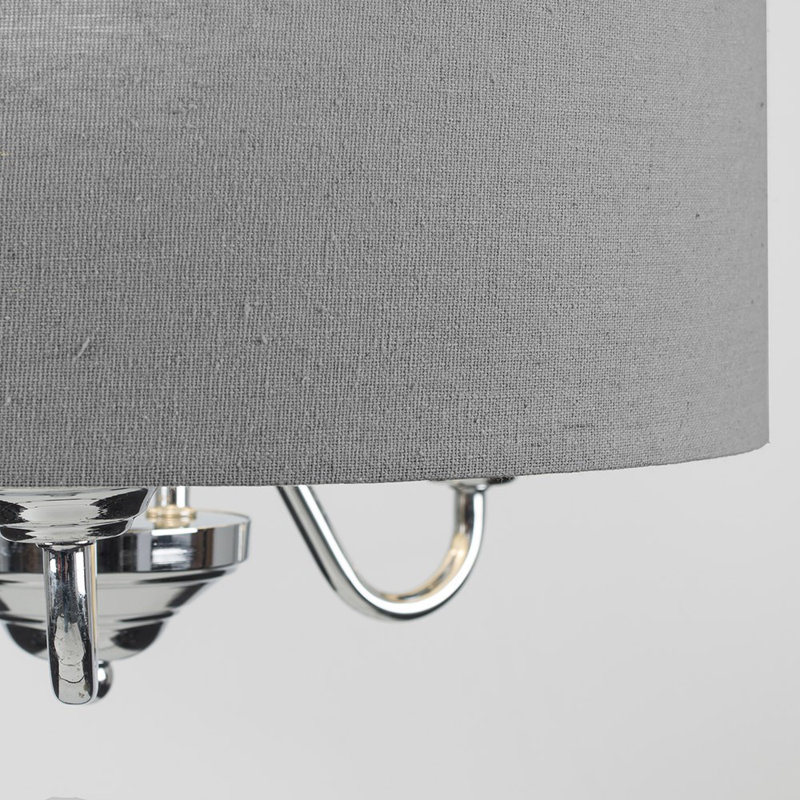 Melancon 3 - Light Chrome Drum Pendant, LED Bulb
